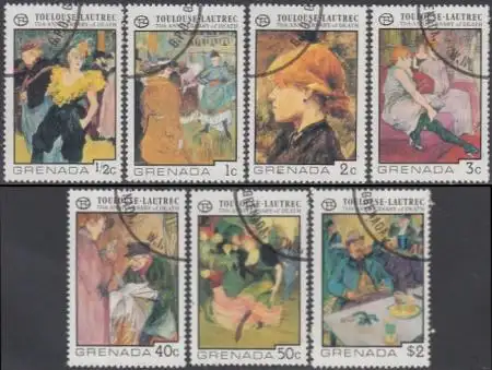 Grenada Mi.Nr. 775-81 75.Todestag Henri de Toulouse-Lautrec (7 Werte)