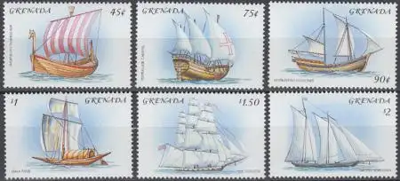 Grenada Mi.Nr. 4703-08 Geschichte der Segelschiffe (6 Werte)