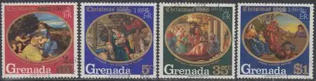 Grenada Mi.Nr. 332-35 Weihnachten, Gemälde ital.Künstler, Aufdr.1969 (4 Werte)