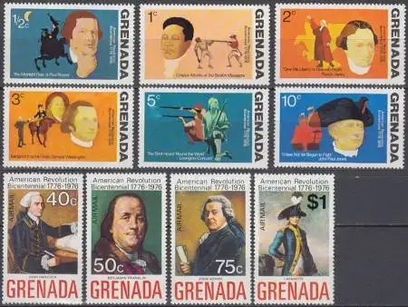 Grenada Mi.Nr. 657-66A 200J. Unabhängigkeit der USA (10 Werte)