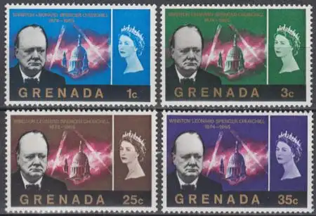 Grenada Mi.Nr. 196-99 Sir Winston Churchill, St. Pauls-Kathedrale (4 Werte)