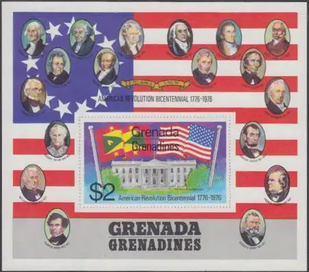 Grenada-Grenadinen Mi.Nr. Block 12 200J.USA-Unabhängigkeit Weißes Haus