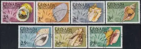 Grenada-Grenadinen Mi.Nr. 132-38 Muscheln und Schnecken (7 Werte)