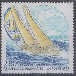 Frankreich MiNr. 2977 Segeljacht „La Poste“, Globus