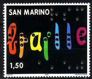 San Marino Mi.Nr. 2391 200. Geb. Louis Braille, franz. Blindenlehrer (1,50)