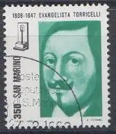 San Marino Mi.Nr. 1273 Evang. Torricelli, ital. Physiker und Mathematiker (350L)