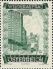 Österreich Mi.Nr. 860 Wiederaufbau Hafenanlagen Wien (30+10)