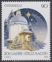 Österreich MiNr. 3440 Weihnachtslied Stille Nacht, Kapelle Oberndorf (90)