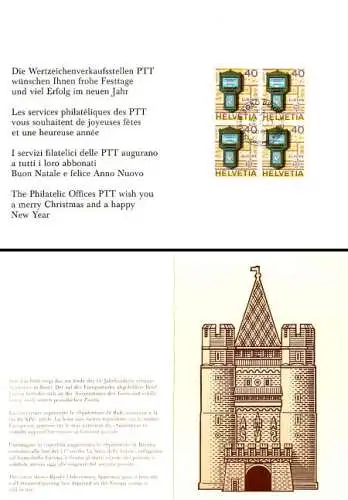 Schweiz Mi.Nr. 1154 Europa 79, Briefkasten aus Basel 1845 (im 4er-Block)