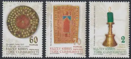 Zypern (türk.) Mi.Nr. 779-81 Islamische Kunst und Kultur (3 Werte)