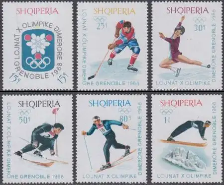 Albanien Mi.Nr. 1233-38 Olympia 1968 Grenoble (6 Werte)