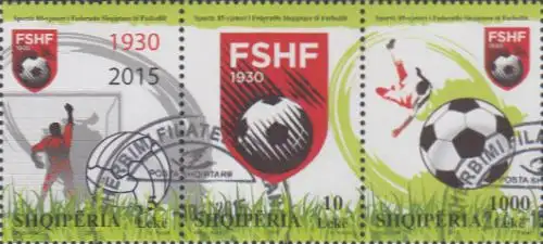 Albanien MiNr. Zdr.3499-3501 85J.alban.Fußballbund (Dreierstreifen)