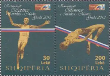 Albanien Mi.Nr. Zdr.3423-24 Leichtathletik-WM, Laufen, Hochsprung (waager.Paar)