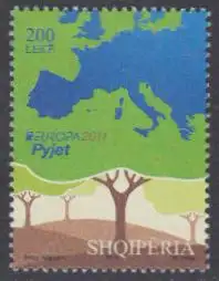 Albanien Mi.Nr. 3366 Europa 11, Der Wald, Landkarte, Bäume (200)