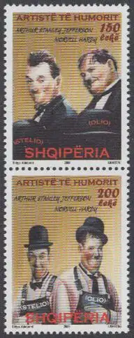 Albanien Mi.Nr. Zdr.3291-92 Laurel und Hardy, Filmkomiker (senkr.Paar)