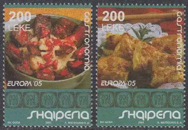 Albanien Mi.Nr. 3048-49A Europa 05, Gastronomie (2 Werte)