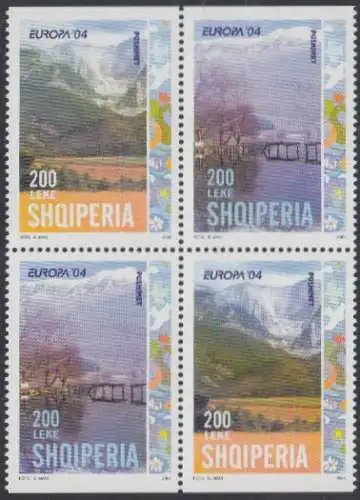 Albanien Mi.Nr. Zdr.2966-67D Europa 04, Ferien (mit je 1x2966Do,Du, 2967Do,Du)