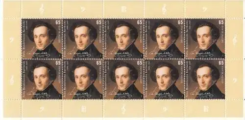 D,Bund Mi.Nr. 2720 Felix Mendelssohn Bartholdy, Komponist (Klbg.)