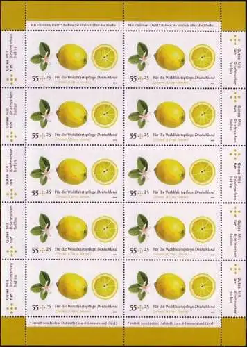 D,Bund Mi.Nr. Klbg.2771 Wohlfahrt, Obst, Zitrone (m.10x2771)