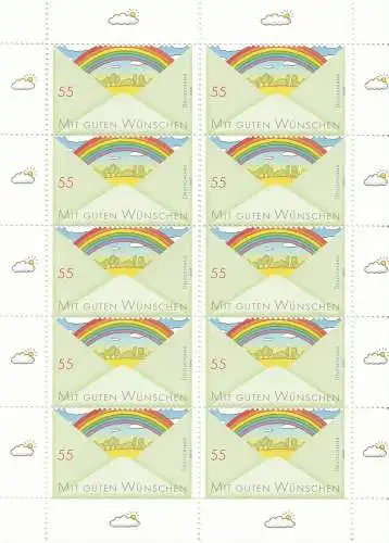 D,Bund Mi.Nr. Klbg.2786 Post Grußmarke Regenbogen (m.10x2787)