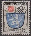 D,Franz.Zone,allg.Ausgabe Mi.Nr. 7 Wappen Saarbrücken (15 Pf)