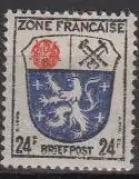 D,Franz.Zone,allg.Ausgabe Mi.Nr. 9 Wappen Saarbrücken (24 Pf)