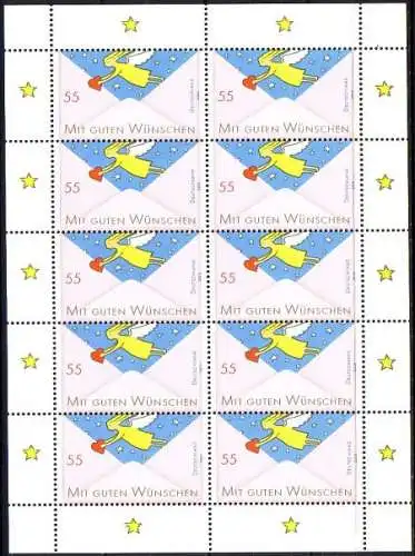 D,Bund Mi.Nr. Klbg.2791 Post Grußmarke Engel (mit 10x2791)