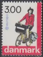 Dänemark Mi.Nr. 921 Europa 88, Transport-+Komm.mittel Postbotin a.Fahrrad (3.00)