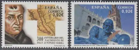 Spanien Mi.Nr. 4849-50 Persönlichkeiten, Junipero Serra+Pedro Cieza de León (2W)