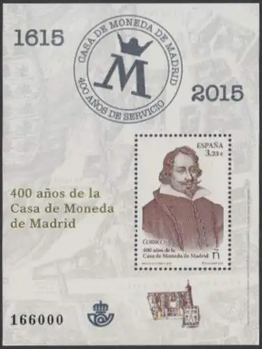 Spanien Mi.Nr. Block 267 400.J.tag Casa de Moneda, Herzog von Ecedo