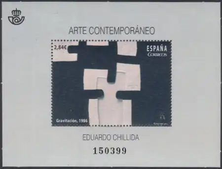 Spanien Mi.Nr. Block 269 Zeitgenössische Kunst, Gemälde von Eduardo Chilida