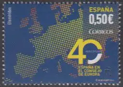 Spanien MiNr. 5205 40Jahre Mitgliedschaft im Europarat, Europakarte (0,50)