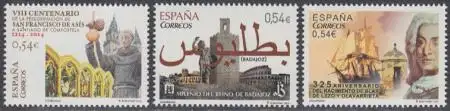 Spanien Mi.Nr. 4866-68 Santiago de Compostela,Taifa Königreich,Blas de Lezo (3W)