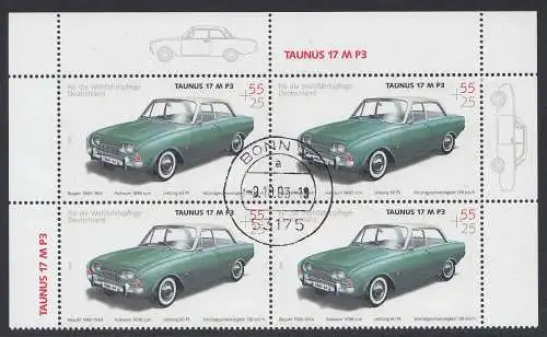 D,Bund Mi.Nr. 2365 Wohlfahrt, Oldtimer, Ford Taunus 17 M P 3 (55+25)