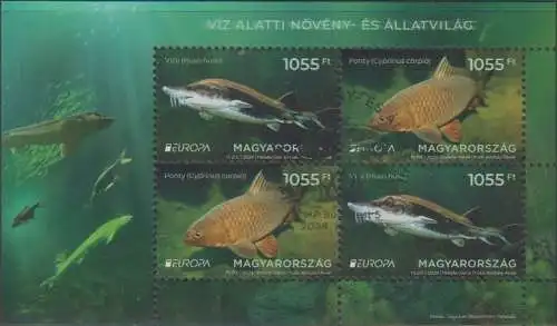 Ungarn MiNr. Block 498 Europa 2024 - Unterwasserfauna und -flora