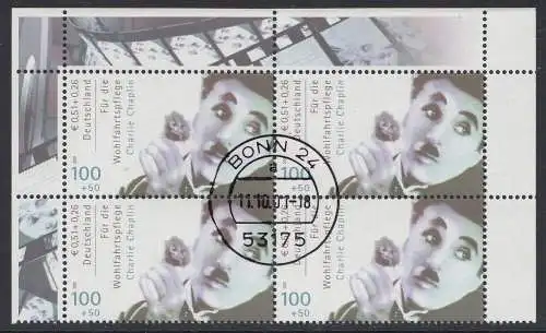 D,Bund Mi.Nr. 2218A Charlie Chaplin, K 14 (100+50Pf/0,51+0,26€)