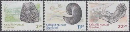 Grönland Mi.Nr. 529-31 Grönländische Fossilienfunde (3 Werte)