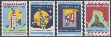 Dänemark Mi.Nr. 1116-19 Kopenhagen, Kulturhauptstadt Europas 1996 (4 Werte)