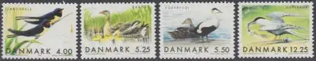 Dänemark Mi.Nr. 1223-26 Einheimische Zugvögel (4 Werte)