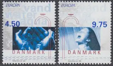 Dänemark Mi.Nr. 1277-78 Europa 01, Lebensspender Wasser (2 Werte)