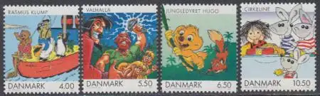 Dänemark Mi.Nr. 1299-1302 Comics u.Zeichentrickfilme für Kinder (4 Werte)