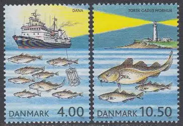 Dänemark Mi.Nr. 1316-17 Rat für Meeresforschung ICES (2 Werte)