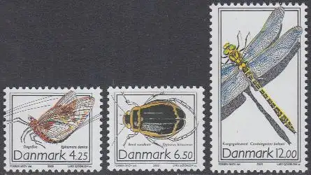 Dänemark Mi.Nr. 1338-40 Seltene Insekten (3 Werte)