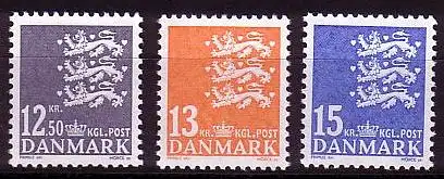 Dänemark Mi.Nr. 1357-1359 Kleines Reichswappen (3 Werte)