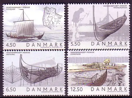 Dänemark Mi.Nr. 1377-80 Wikingerschiffsmuseum Roskilde (4 Werte)