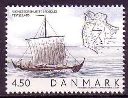 Dänemark Mi.Nr. 1377 Wikinger Kriegsschiff Skudelev 2, Testfahrt (4,50)