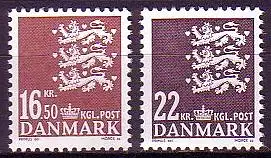 Dänemark Mi.Nr. 1388-89 Freim. Kleines Reichswappen (2 Werte)