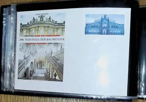 kleines FDC-Album mit 84 Ganzsachen-Umschlägern Bund, Frankturwert über 40 €