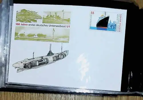 kleines FDC-Album mit 84 Ganzsachen-Umschlägern Bund, Frankturwert über 40 €