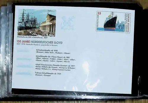 kleines FDC-Album mit 84 Ganzsachen-Umschlägern Bund, Frankturwert über 40 €